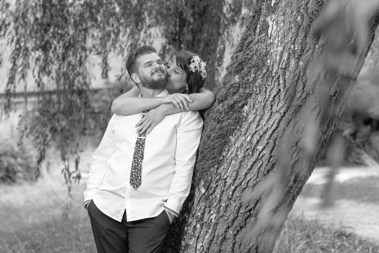 Photo en nature des mariés